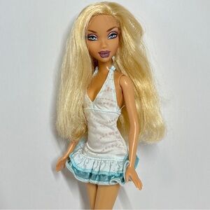 Vintage 2005 My Scene Barbie Doll Kennedy My Super Bling Bling White Dress Toy